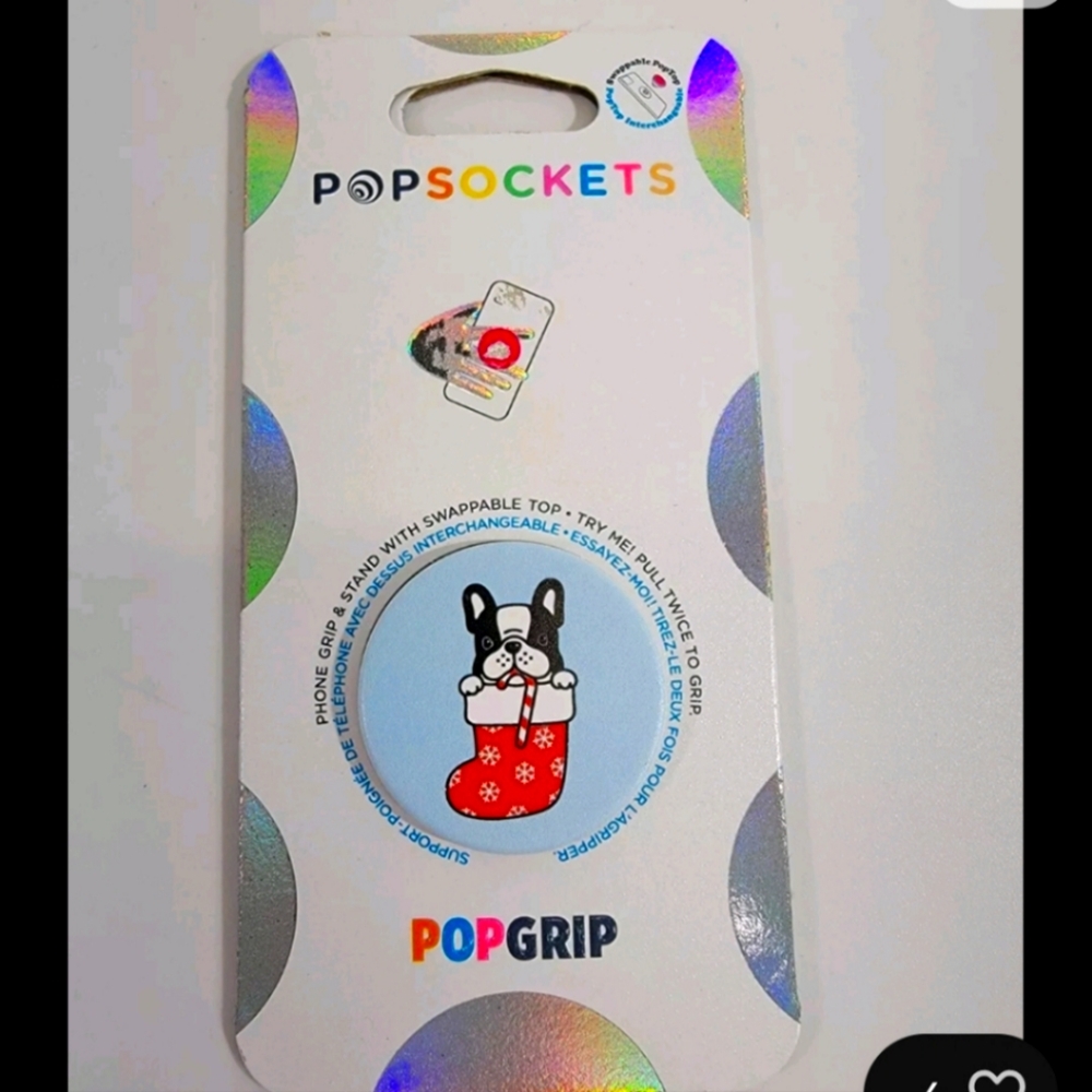 Popsockets Pop Sockets Holiday Frenchie French Bulldog Stocking Pop‎ Grip Top